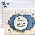Carte et enveloppe Jardin paisible en tons de bleu