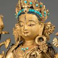 A Tibeto-Chinese gilt-bronze figure of White Tara, 18-19th century