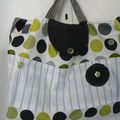 SAC ASSORTI AU CHAPEAU A POIS VERT ET NOIR