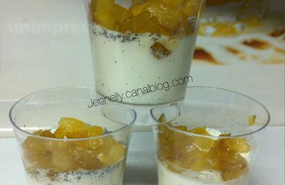 Panna cotta vanille et Compoté de pommes caramélisées (en verrines)