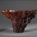 Rhinoceros-horn Cup with a Carving of the Chibi Scene, by Zhou Wenshu, Qing dynasty (AD 1644-1911)