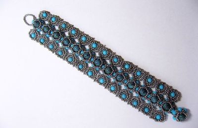 Echo of deco argent et turquoise