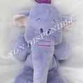 Doudou Peluche Eléphant Lumpy Violet Mauve Nicotoy Disney