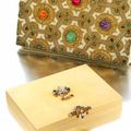 A fabric and gem-set clutch, Van Cleef and Arpels, circa 1960 & An 18k gold, diamond and gem-set minaudière case, Ventrella