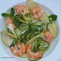 SALADE de POMMES GRANNY ,CONCOMBRE & CREVETTES 