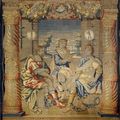 Manufacture de Bruxelles. Belle tapisserie figurant trois hommes enchaînés par les pieds. XVIIe siècle