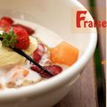 Fraises et melon, crème de melon