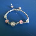 bracelet shamballa rose et gris