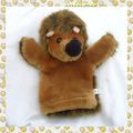 Doudou Peluche Plat Marionnette Hérisson Marron CP International