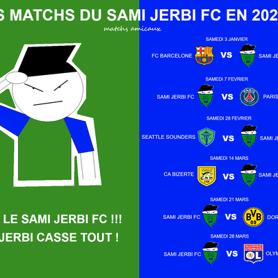 Les six matchs amicaux du Sami Jerbi FC pour début 2026