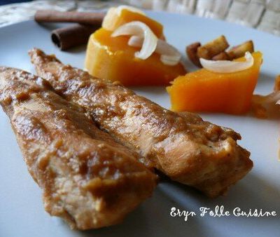 Poulet aux pommes, canelle et vin blanc