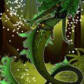 Green tribal mermaid - sirène verte aux tatouages tribaux