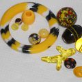 Nouveauté en perlerie : lots mixés et assortiment de perles jaunes noires