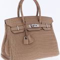 Hermes 30cm Matte Poussiere Nilo Crocodile Birkin Bag with Palladium Hardware