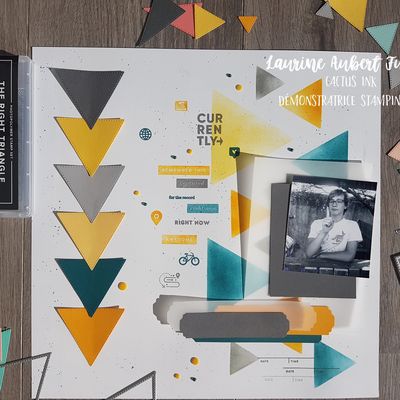 Page de scrap avec The Right Triangle de Stampin' Up!