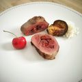 Magret de canard aux cerises et Ratafia