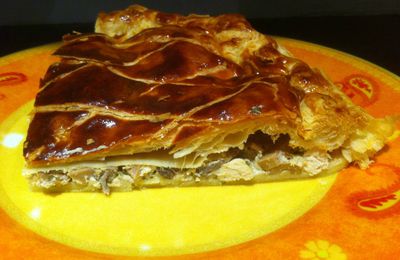 Tourte poulet feta champignons