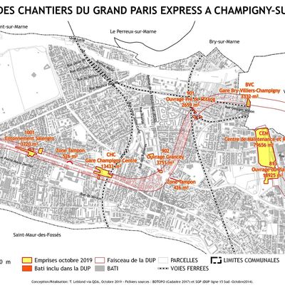 CHAMPIGNY : Les emprises de chantiers du GPE