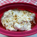 Papillote de légumes au curry et filet d'églefin