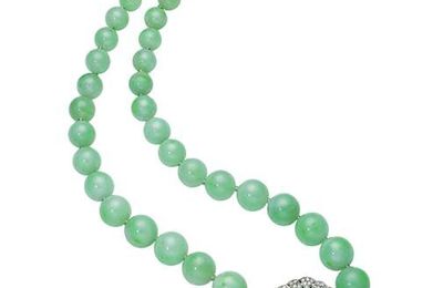 Lacloche. A Jade, Diamond, Glass and Gem-Set Pendant Necklace