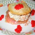 Croustillant de saumon fumé et de crabe