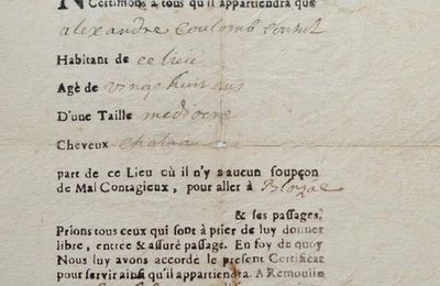 En 1720, les attestations de déplacement existaient déjà pour lutter contre la peste, partagé par Christian CABUS