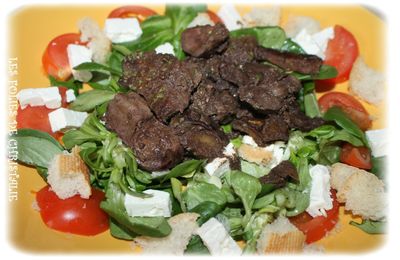Salade de mâche aux foies de volaille
