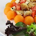 Salade tomates - mozza - melon