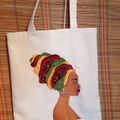 Tote bag, portrait de femme africaine