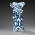 A blue and white "conch" buddhist emblem, Ming Dynasty, early 15th century