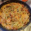 One pot pasta aux moules et crevettes