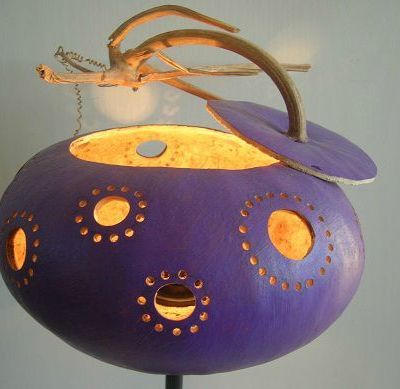Lampe en calebasse "La Purple" n°8