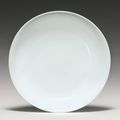 A rare white-glazed 'Anhua' dish, Qing dynasty, 18th century 