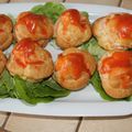 Petits choux chèvre tomates basilic