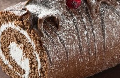 Bûche de noël chocolat vanille