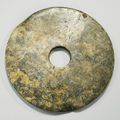 A jade ritual disc (bi), Neolithic Period, Liangzhu Culture