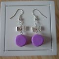 Boucles d'oreilles macarons et noeuds