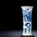 A fine blue and white beaker vase, gu, Transitional period, circa 1620-1645