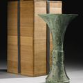 An archaic bronze ritual wine vessel (gu), Late Shang Dynasty, 13th - 11th century BC