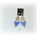 Boucles d'oreilles pendantes peyote bleu nuit