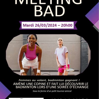 Semaine du Bad Féminin - Meeting'Bad le mardi 26/03/2024 20h00 à Soulaines