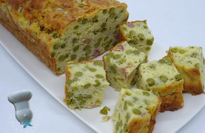Cake aux petits pois, Comté et lardons