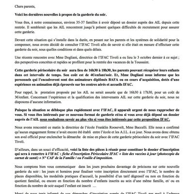 enfin une garderie à FRoosevelt !