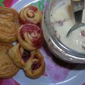 Palmier framboise et son yaourt au caramel