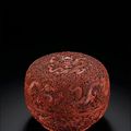 A cinnabar-lacquer 'Nine dragon' box, mark and period of Qianlong (1736-1795)