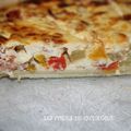 Tarte aux légumes d'été et au jambon fumé
