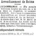  1898 Samedi 29 Octobre: Un suicide