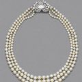 A rare Art Deco pearl and diamond necklace