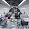 Cyril Kongo transforme l'intérieur de la cabine de l'Airbus ACJ 220 en galerie d'art