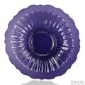A large blossom-shaped transparent purple glass plate, China, wheel-cut Qianlong four-character mark, Qing dynasty
